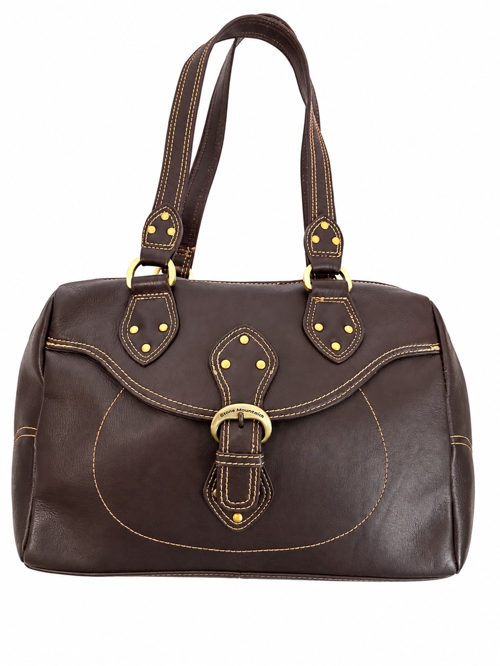 Stone Mountain Chocolate Brown Leather Western Satchel Shoulder Bag
